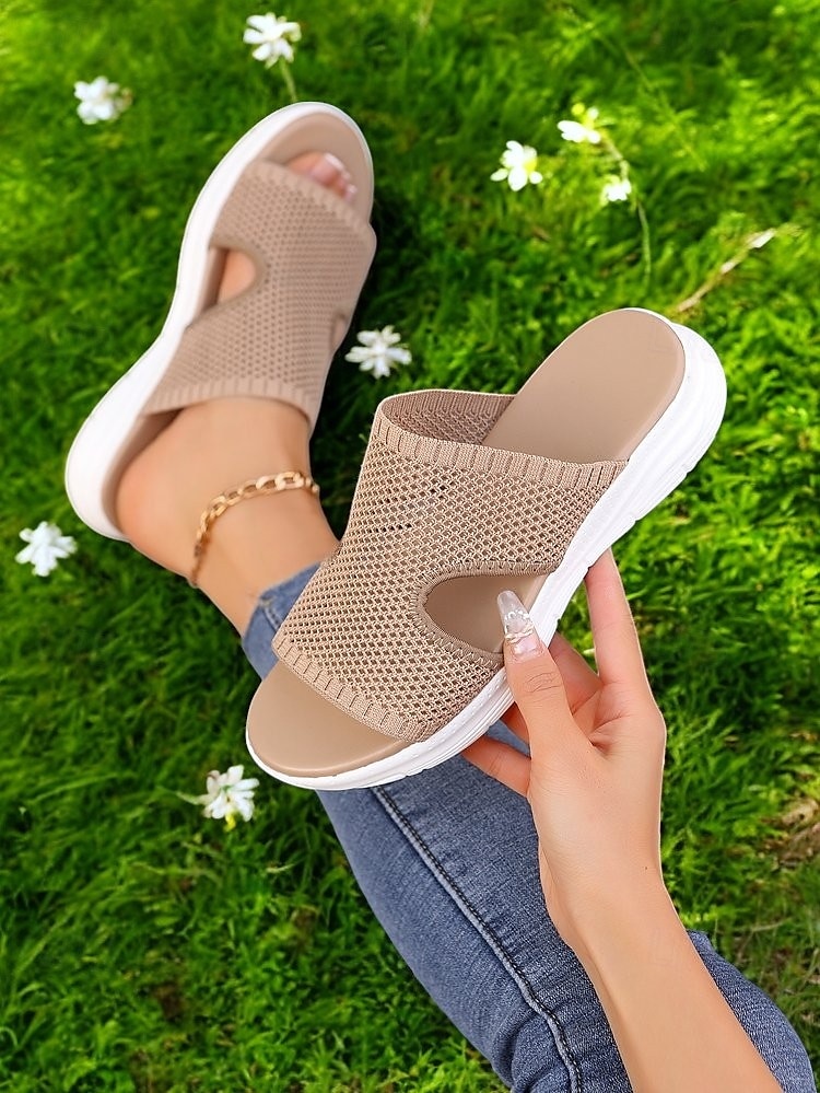 slip-on mesh-sklier for kvinner - lette pustende komfortsandaler for fritidsklær og utendørsaktiviteter 2025 - $18.99 –P4