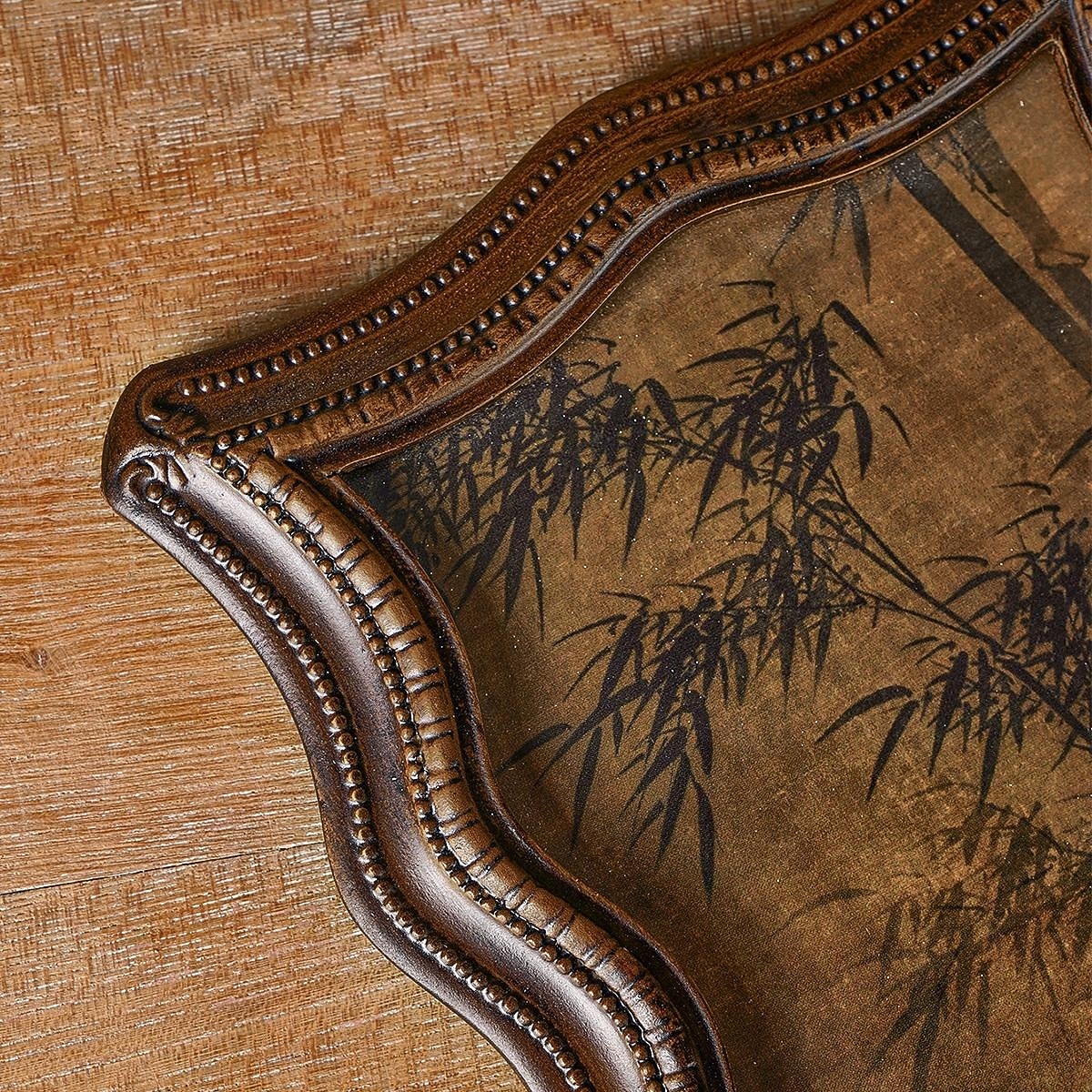 Curved Resin Decorative Photo Frame, Vintage Faux Walnut Art Design, Horizontal and Vertical Display, Entryway, Bedroom, Study, and Office Table Decor Photo Frame 2025 - $12.99 –P10