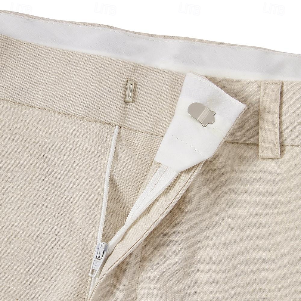 Costumes de mariage d'été en lin pour hommes, blanc, bleu ciel, mode, demi-doublé, léger, couleur unie, coupe standard, 2 pièces, simple boutonnage, un bouton de 2025 ? $125.99 –P8