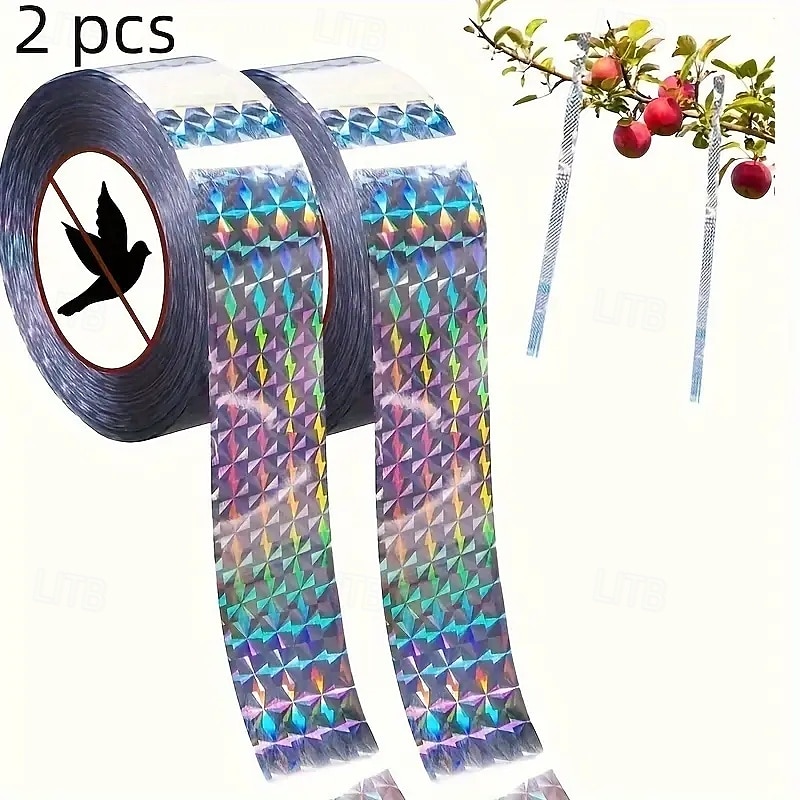 2-Pack With Double-sided Reflective Ribbon Suitable for Orchards and Vegetable Gardens Bird-proof Ribbon Outdoor Safe and Easy-to-use Bird-proof Solution 2025 - $15.49 –P5