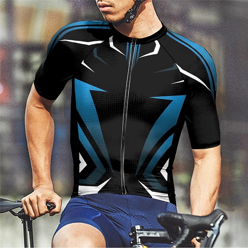 Men's Cycling Jersey Geometric Short Sleeve Bike Tee Tshirt Jersey with 3 Rear Pockets Mountain Bike MTB Quick Dry Anatomic Design Wicking Breathable Sports Yellow Red Blue Clothing Apparel 2026 - $28.99 –P9
