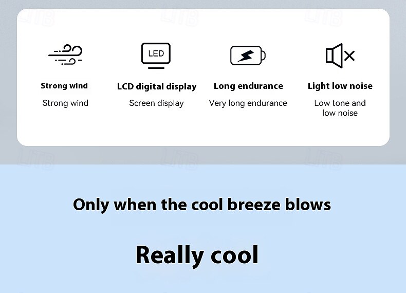 Compact Mini Fan with LED Screen and Torch – USB Rechargeable 5-Speed Fan for Indoor Outdoor Travel 2025 - $25.99 –P2