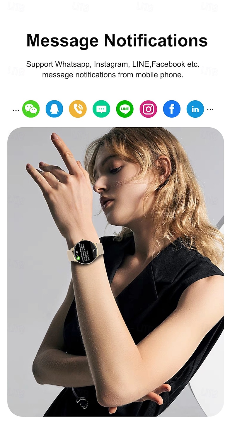 696 LA99 Smartwatch 1.43 Zoll Smartwatch Fitnessuhr Bluetooth EKG + PPG Schrittzähler Anruferinnerung Kompatibel mit Android iOS Damen Herren Freisprechanrufe Nachrichtenerinnerung IP 67 46mm 2025 - $61.99 –P8