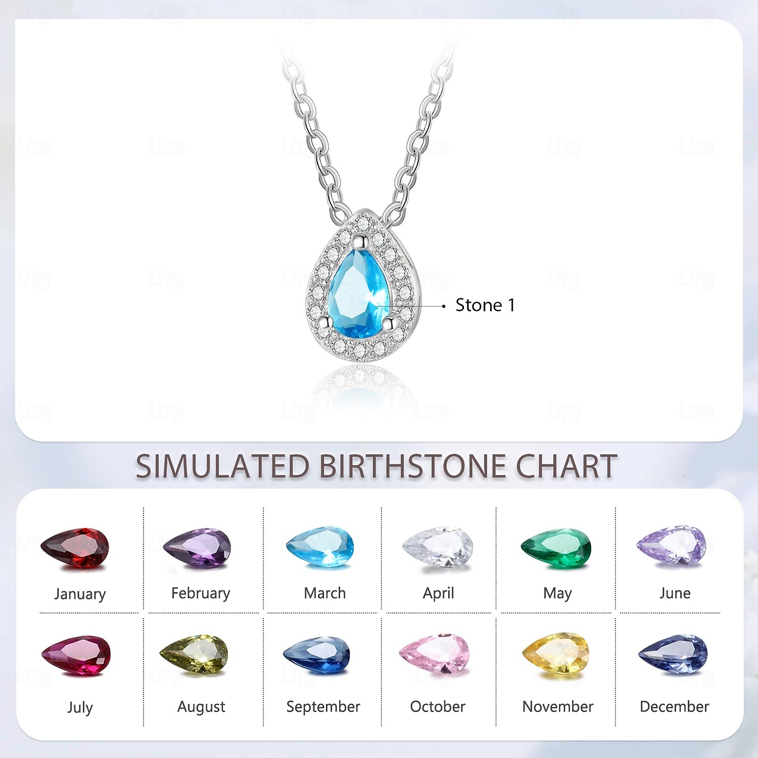 Personalized Birthstone Necklace Custom Best Gift for Mom - Custom Pendant Gift for Mom, Wife, Girlfriend – Unique Mother's Day, Valentine's Day, Anniversary, Christmas, Birthday Gift 2025 - $9.99 –P1