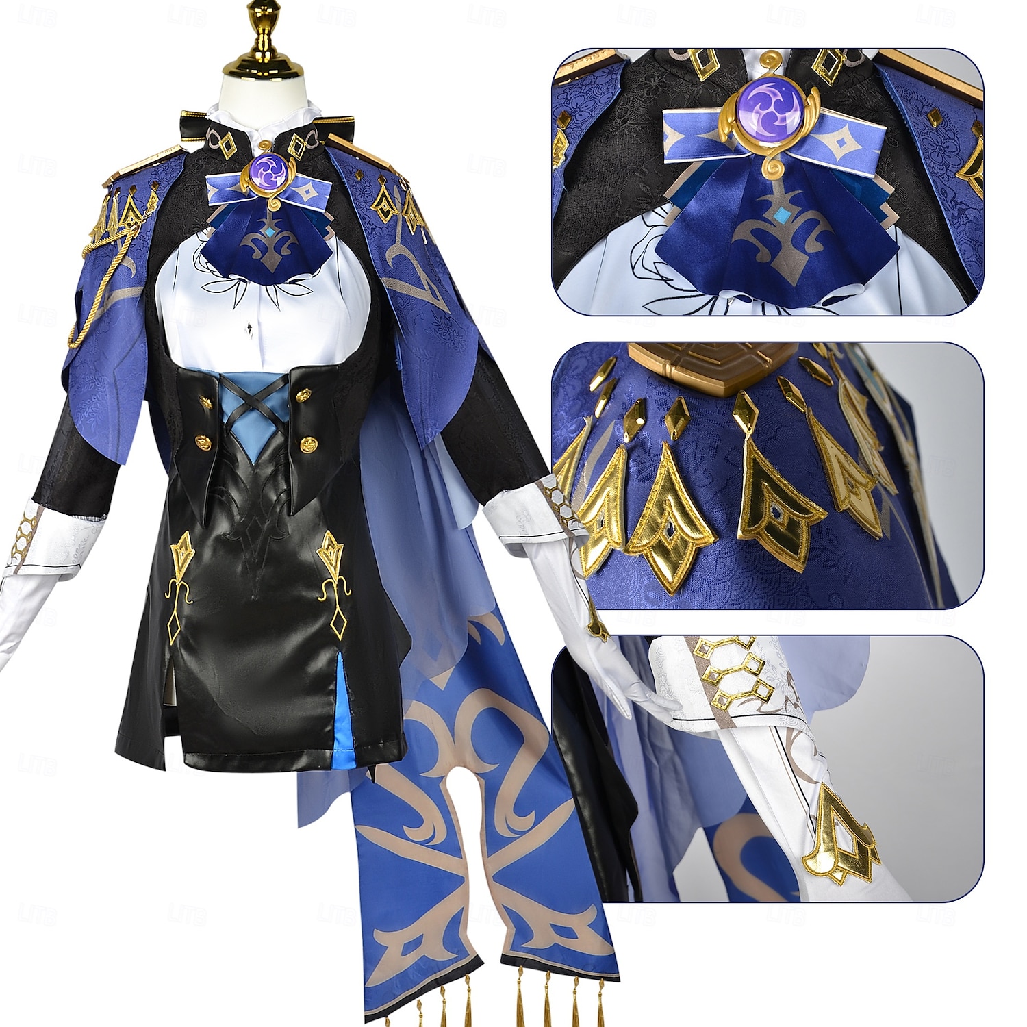 Genshinin vaikutus Clorinde Anime Cosplay-Asut Asut Cosplay-puvut Videopelien puvut Halloween Karnevaali Juhla Comic Con Asu Käyttötarkoitus Naisten Aikuisten 2025 - $123.99 –P2