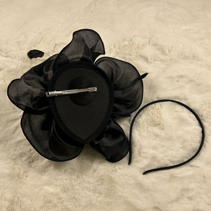 Helm Organza Bruiloft Avond Feest Elegant Bruiloft Met Pure Kleur Helm Hoofddeksels 2025 - $12.99 –P9