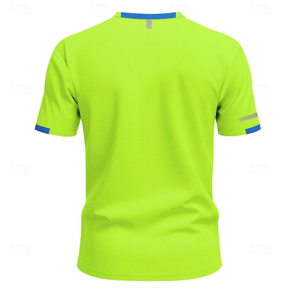 2025年 男性用 Tシャツ マッスルシャツ 半袖 クルーネック 夏 活発的 クラシック スポーツ ランニング ライトブルー ブラック ライトグリーン メンズトップTシャツ  コレクション – $11.49 –P3