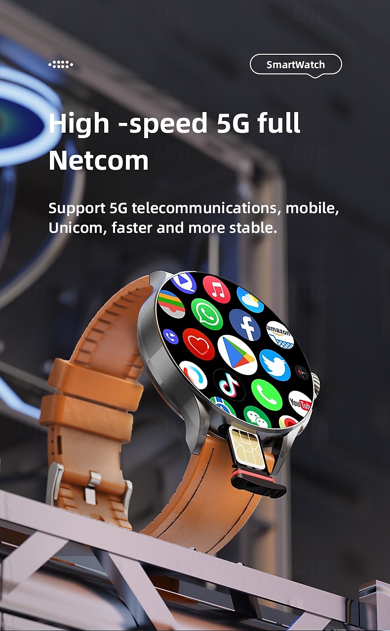 2025年 iMosi 4G SIM スマートウォッチ WiFi GPS 心拍数モニター ブルートゥース Android iOS 1880mAhバッテリー 1.95  コレクション – $114.99 –P5