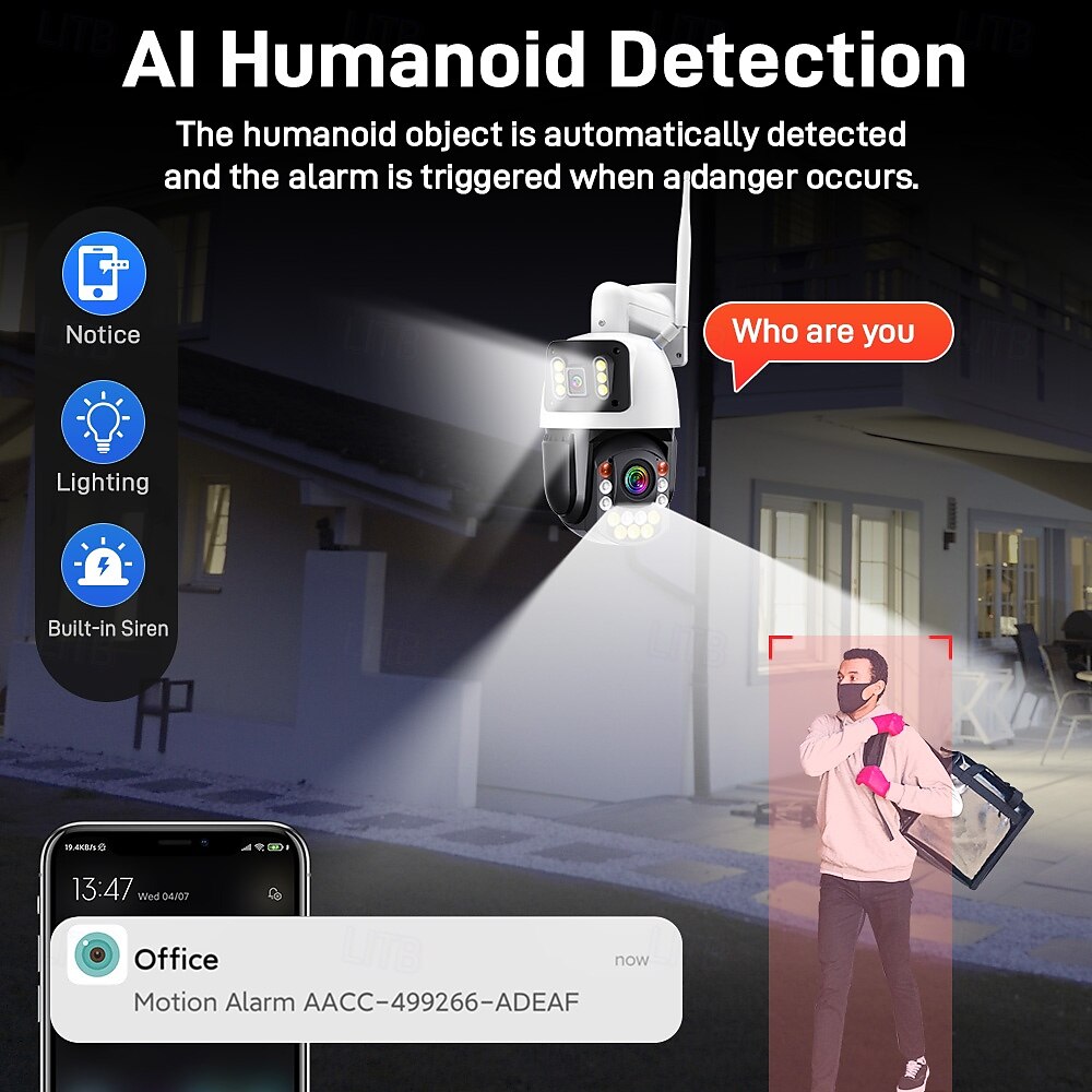 2025年 デュアルレンズ屋外Wi-Fiセキュリティカメラ - ワイヤレスIPカメラAIボディトラッキングカラーナイトビジョン双方向オーディオ防水パン/チルト回転 コレクション – $292.89 –P8