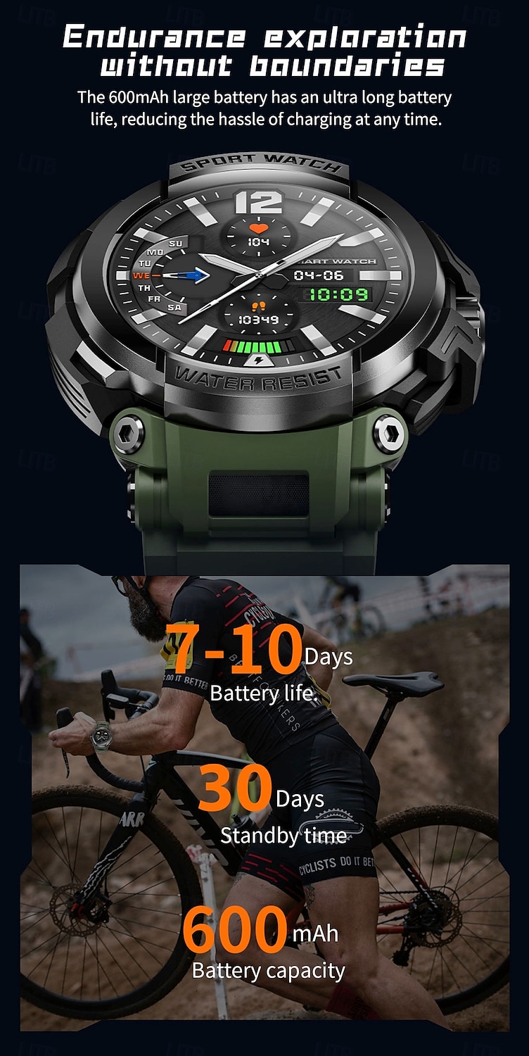 696 YDT90 שעון חכם מח Tracker כושר ECG PPG הודעת שיחה Bluetooth אנדרואיד iOS IP67 57 מ"מ 1.5" 2025 - $51.99 –P13