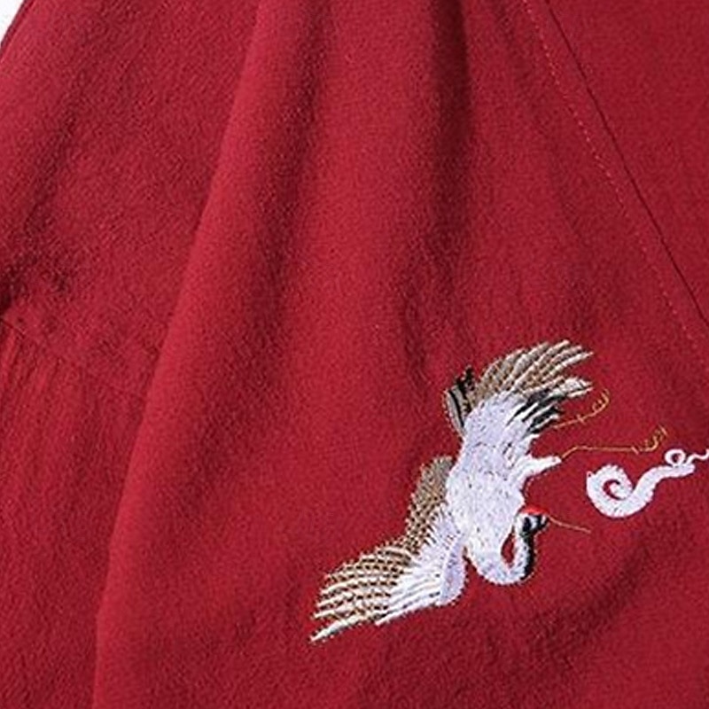 Men's Shirt Linen Shirt Casual Shirt Cotton Shirt Bird Vacation Holiday Black Wine Navy Blue Gray Long Sleeve V Neck Summer Clothing Apparel Embroidered 2025 - $25.99 –P9