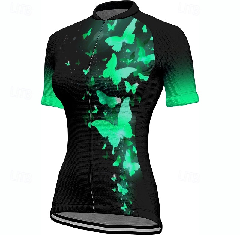 Pentru femei Jersey de ciclism Fluture Manșon scurt Bicicletă Tricou Tee Jerseu cu 3 buzunare spate Ciclism montan Uscare rapidă Proiectare anatomică Wicking Respirabil Sport Rosu Albastru Verde 2026 - $23.99 –P7