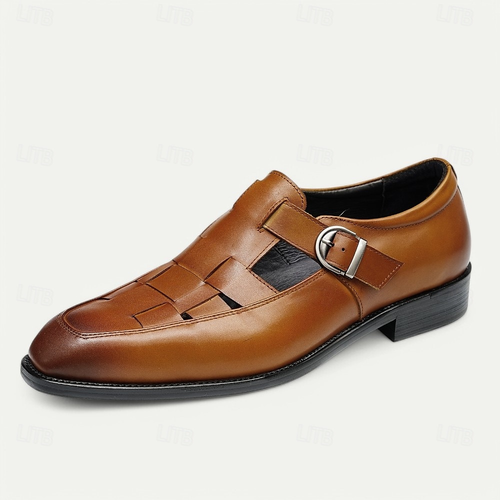 Men's Chic White Leather Monk Strap Shoes - Stylish Choice for Summer Weddings and Formal Events 2025 - $94.99 –P4
