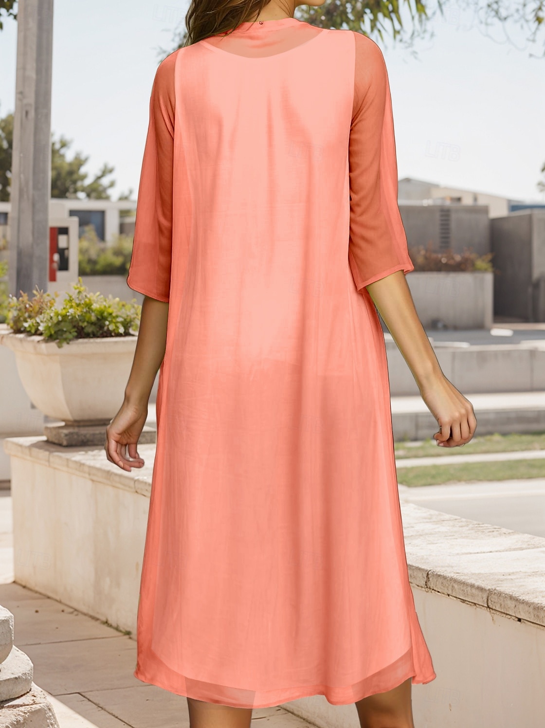 Abito midi donna laurea 2 pezzi completo abito a linea abito estivo vacanza casual floreale grafico stampa plissettata maniche metà scollo rotondo vacanza quotidiana arancione primavera autunno del 2025 a AU $63.79 –P2