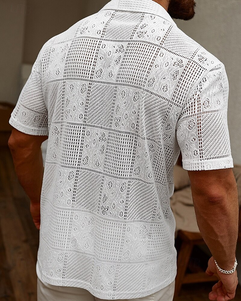 Per uomo Camicia Camicia Estiva Camicia casual Camicia da Spiaggia Camicia con Bottoni Bianco Manica Corta Semplice Colletto a Camicia Vacanza Camicia hawaiana Abbigliamento Poliestere Moda Casual del 2025 a $25.99 –P2