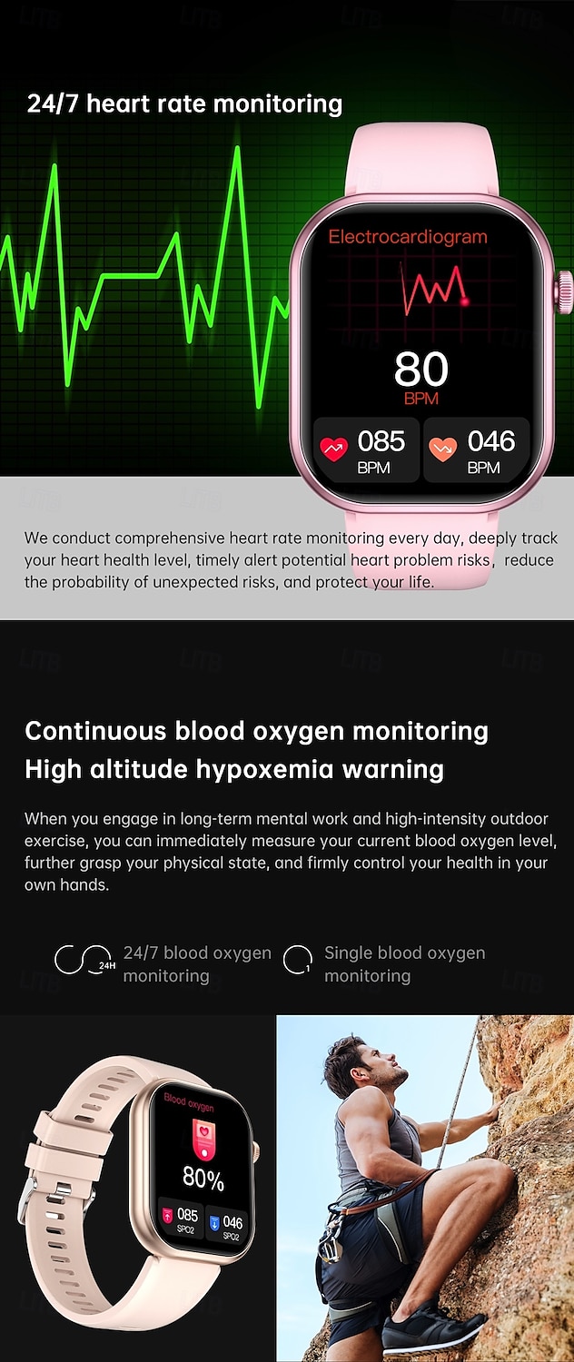 696 G20PRO Smart Watch 2.01 inch Smartwatch Fitness Running Watch Bluetooth ECG+PPG Pedometer Call Reminder Compatible with Android iOS Women Men Hands-Free Calls Message Reminder IP 67 41mm Watch 2025 - $32.99 –P14