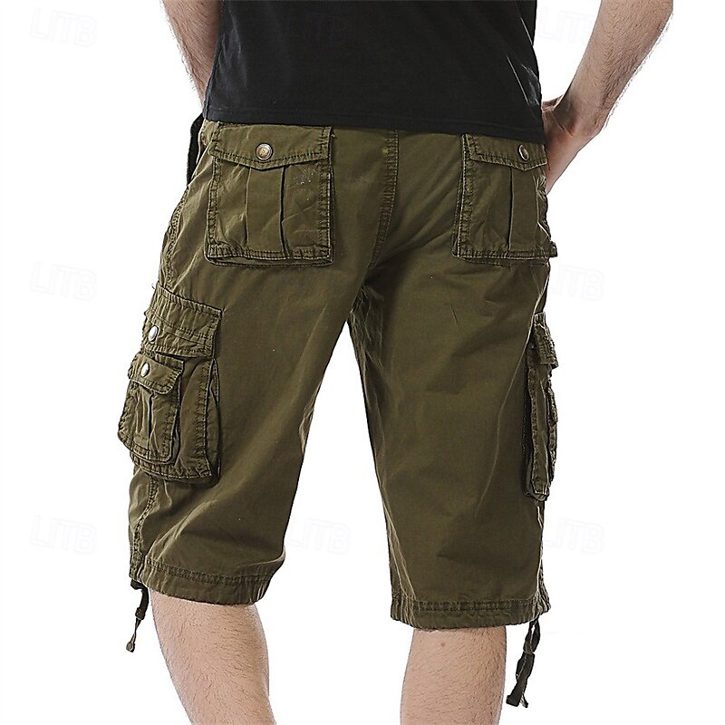 Homens Bermuda Cargo Calção Shorts de verão Bolso multi Bolso com aba Tecido Conforto Vestível Comprimento do joelho Ao ar livre Esporte Diário Moda Casual Preto Vinho de 2025 por $35.99 –P9