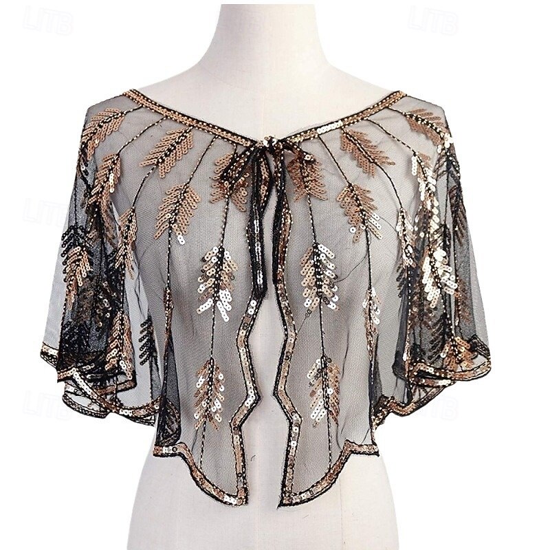 Retro Řvoucí 20s 20. léta 20. století šátek Wrap Přehozy přes ramena Velký Gatsby Buben dívka Flitry Maškarní kostým Dámské Svatební Večerní oslava Plesová maškaráda Dospělé Šátek 2025 - $15.49 –P3