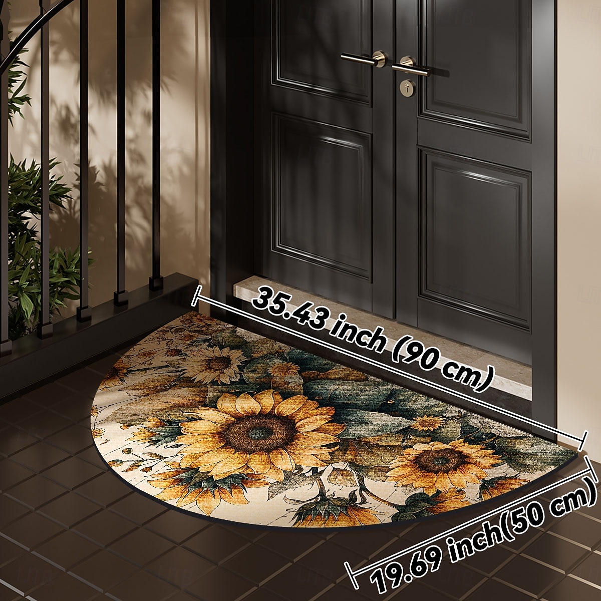 Cobblestone Semi-round Doormat Kitchen Mat Floor Mat Non-Slip Area Rug Oil Proof Rug Indoor Outdoor Mat Bedroom Decor Bathroom Mat Entrance Rug Spring Summer 2025 - $12.49 –P12