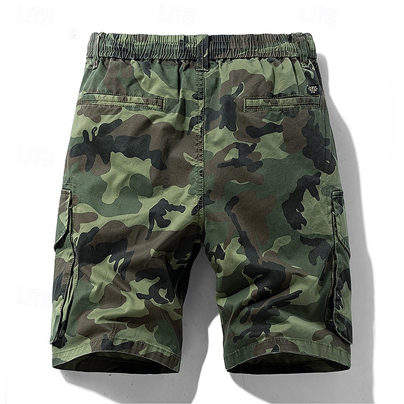 Herren Cargo-Shorts Shorts mit Camouflage-Muster Shorts Sommershorts Kordelzug Elastischer Bund Mehrere Taschen Tarnung Komfort tragbar Knielang Outdoor Sport Täglich Mode Lässig Blau Khaki 2025 - €31.99 –P12