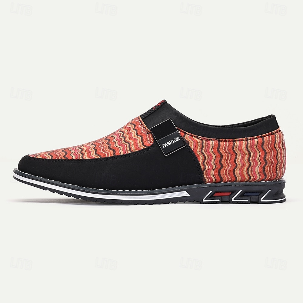 pánské neformální slip-on boty, zářivý vlnitý vzor, lehké pohodlí, obuv městské módy 2025 - $26.99 –P4