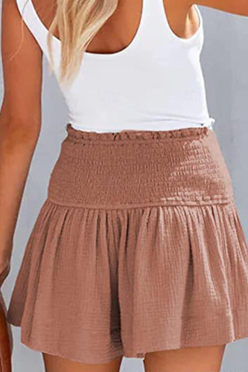 Pentru femei Pantaloni scurți inspirați din in Pantaloni Scurți Pantaloni Șic Stradă Casual Scurt Natural Simplu Talie elastică Confortabil Exterior Comfortabil Stradă Purtare Zilnică Migdală Gri 2025 - $16.99 –P19