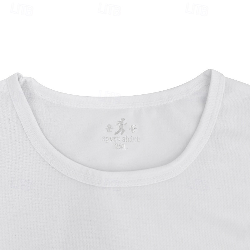 Per uomo Maglietta Camicia a Maniche Corte Manica Corta Girocollo Primavera & Autunno Colore Solido / Tinta Unita Moda Designer Asciugatura Rapida Vacanza Streetwear Uscire Nero Bianco Rosso del 2025 a $12.49 –P6