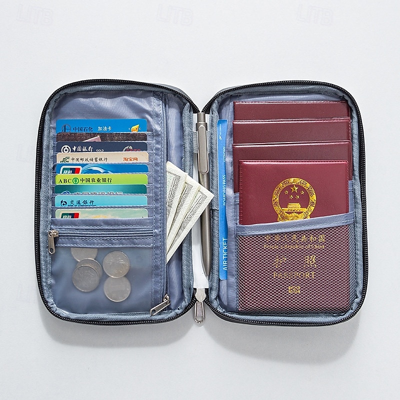 Portapassaporto anti-RFID per viaggi, organizer impermeabile per documenti da viaggio, custodia antifurto per passaporti, portafoglio da viaggio per documenti e carte del 2025 a $10.99 –P6