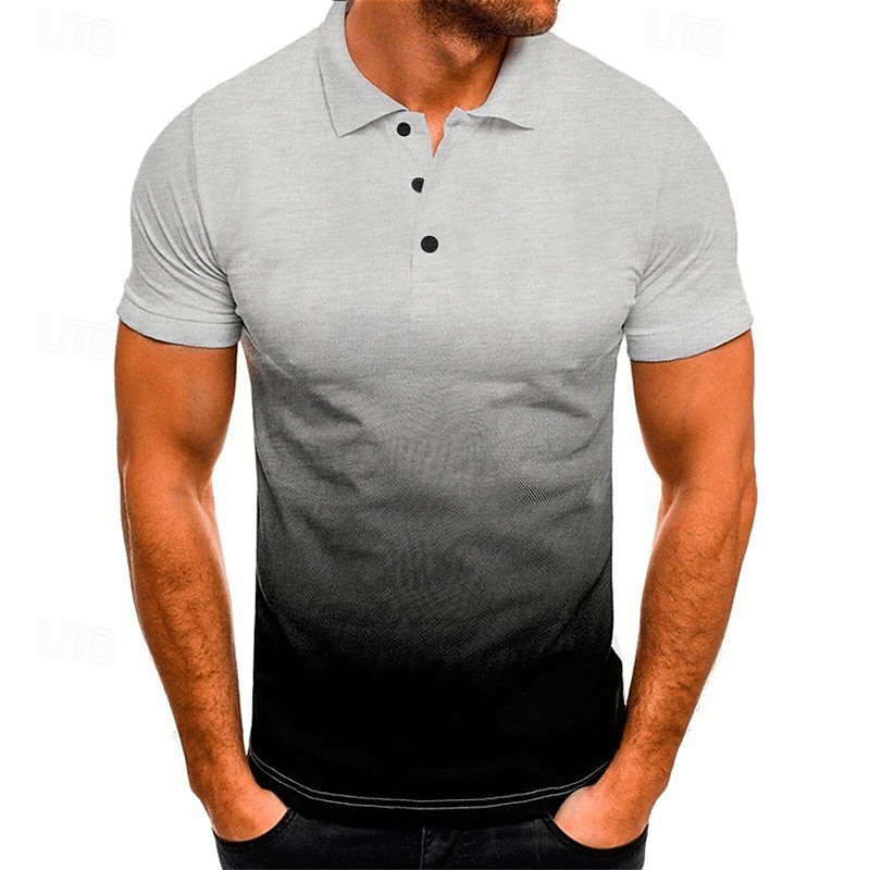 Herren Grafik Poloshirts Golfshirt Kurzarm Polo-Shirts Hemden mit Kragen Business-Casual Urlaubskleidung Formelle Kleidung Knöpfe 3D-Druck Schwarz / Rot Schwarz / Weiß Schwarzgrau 2025 - $22.99 –P7