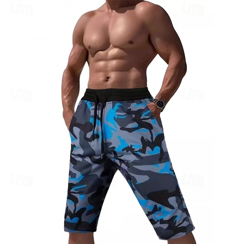Ανδρικά Κάπρι παντελόνια Σορτς Camo Καλοκαιρινό σορτς Τσέπη Κορδόνι Ελαστική μέση Γραφική Καμουφλάζ καμουφλάζ Άνεση Αναπνέει Μήκος μοσχάρι ΕΞΩΤΕΡΙΚΟΥ ΧΩΡΟΥ Διακοπές Αθλητισμός Καθημερινό 2026 - $20.99 –P7