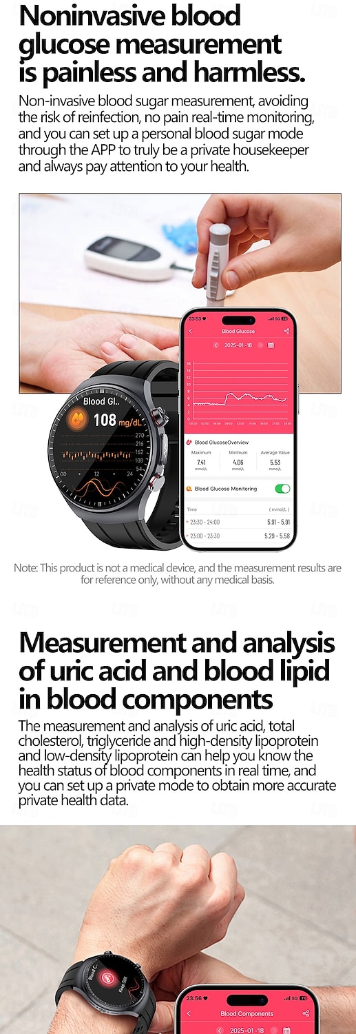iMosi ET488 Smart Watch 1.43 inch Smartwatch Fitness Running Watch Bluetooth ECG+PPG Temperature Monitoring Pedometer Compatible with Android iOS Women Men Hands-Free Calls Waterproof Media Control 2025 - $98.99 –P9