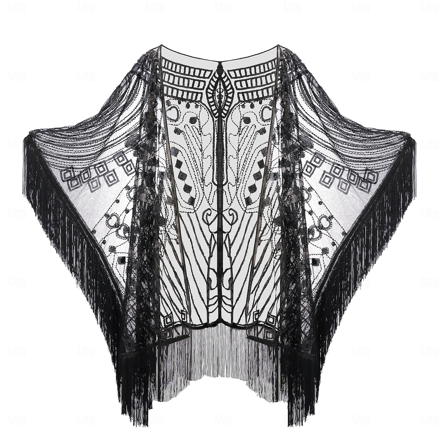 Retro Řvoucí 20s 20. léta 20. století šátek Wrap Přehozy přes ramena Velký Gatsby Buben dívka Flitry Třásně Maškarní kostým Dámské Karneval Svatební Večerní oslava Plesová maškaráda Dospělé Šátek 2025 - $32.99 –P2
