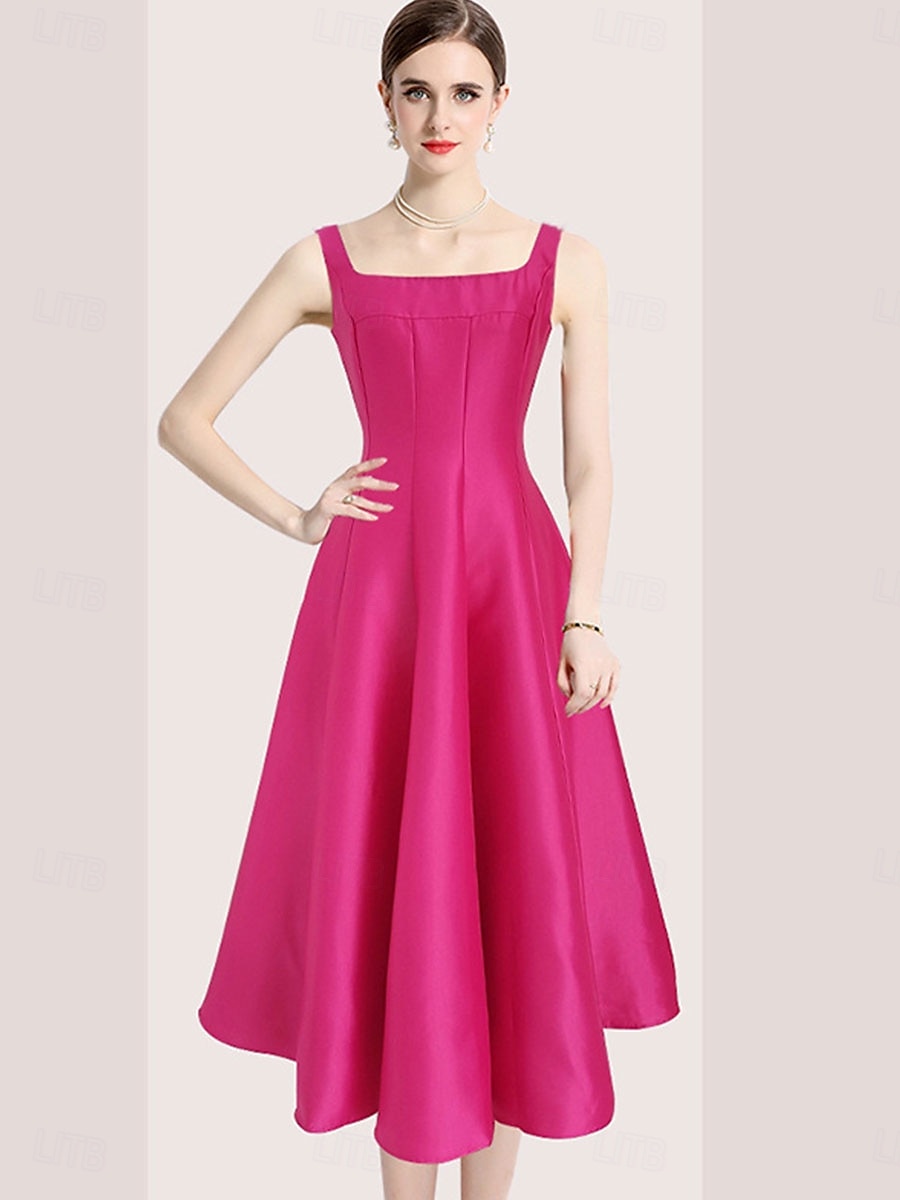 Robes de quinceanera en forme A Robe vintage Mariage invitée de mariage longueur thé sans manches col arrondi polyester dos nu avec plis de 2025 ? $79.99 –P1