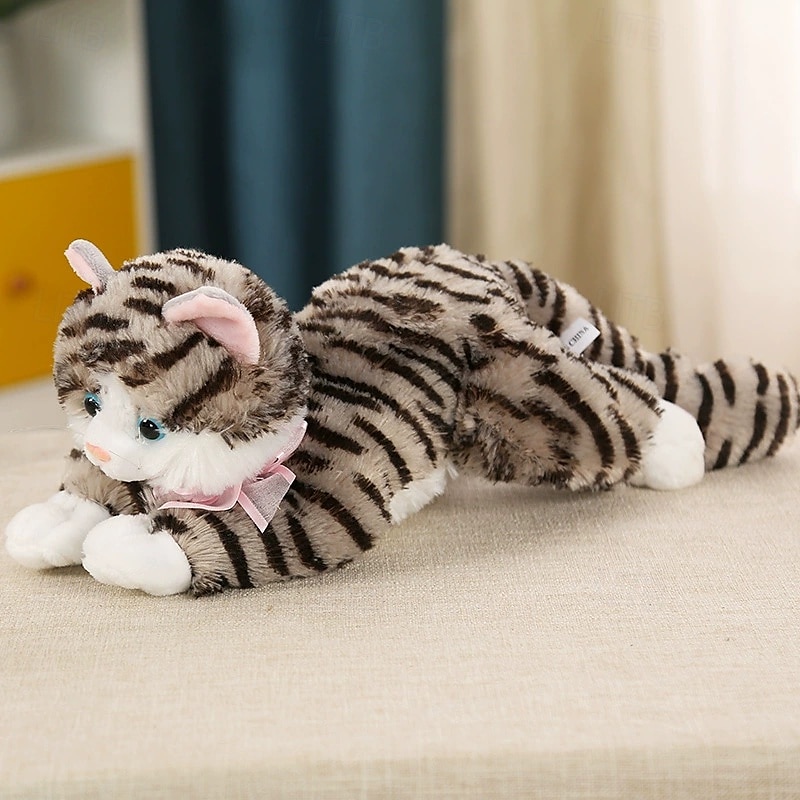 naturtrogen animatronisk katt - realistisk mjuk päls  & spinna - terapi gosedjur 2025 - $24.99 –P6
