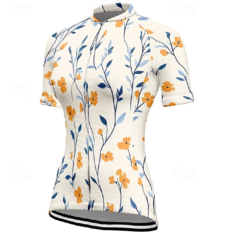 Mujer Maillot de Ciclismo Flor Manga Corta Bicicleta Camiseta Maillot con 3 bolsillos traseros MTB Bicicleta Montaña Secado rápido Diseño Anatómico Capilaridad Transpirable Deportes Amarillo Rosa Azul 2026 - $23.99 –P19