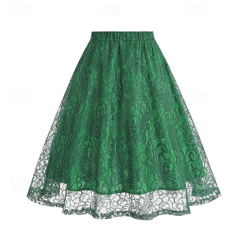 Retro Vintage 1950s Skirt Lace Women's Masquerade Daily Wear Date Bachelorette Party Adults' Skirt 2025 - $21.99 –P13