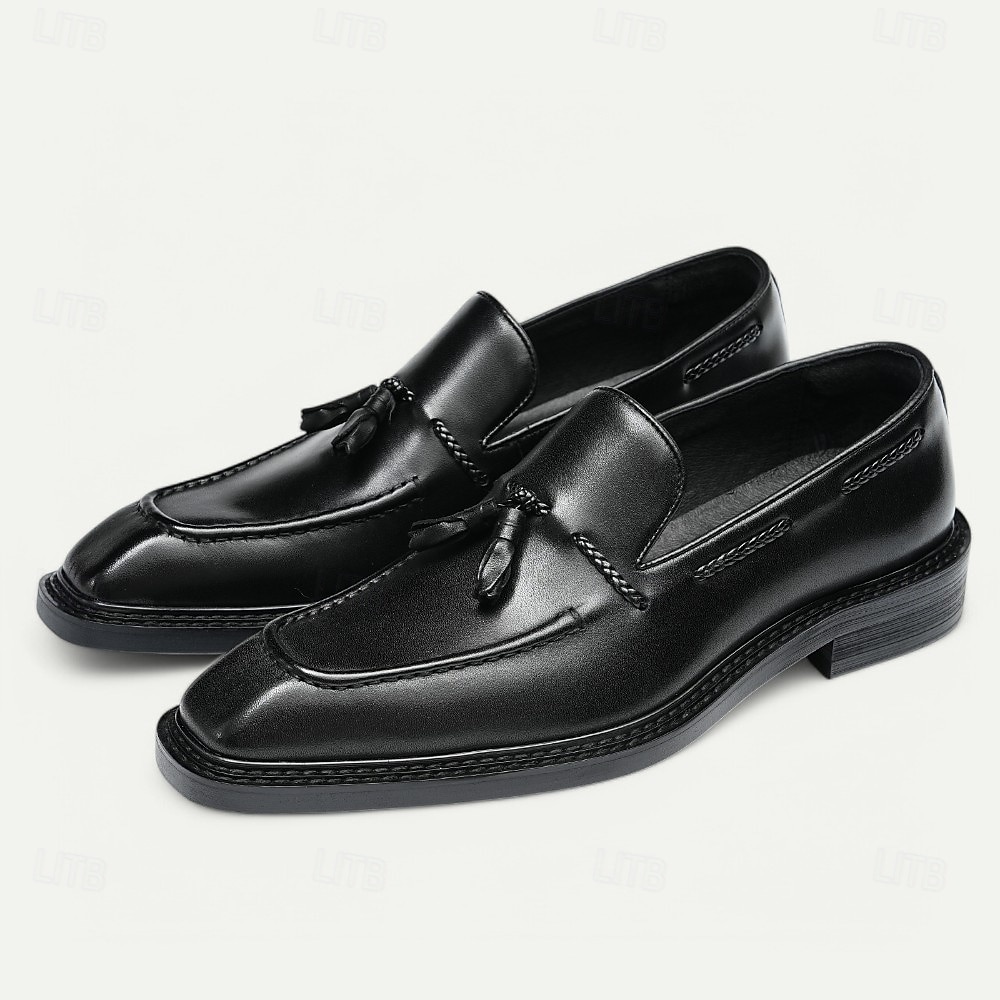 mocassini da uomo in vera pelle fatti a mano - scarpe eleganti con nappine marroni di prima qualità per il kentucky derby, occasioni formali e di lavoro del 2026 a $109.99 –P1