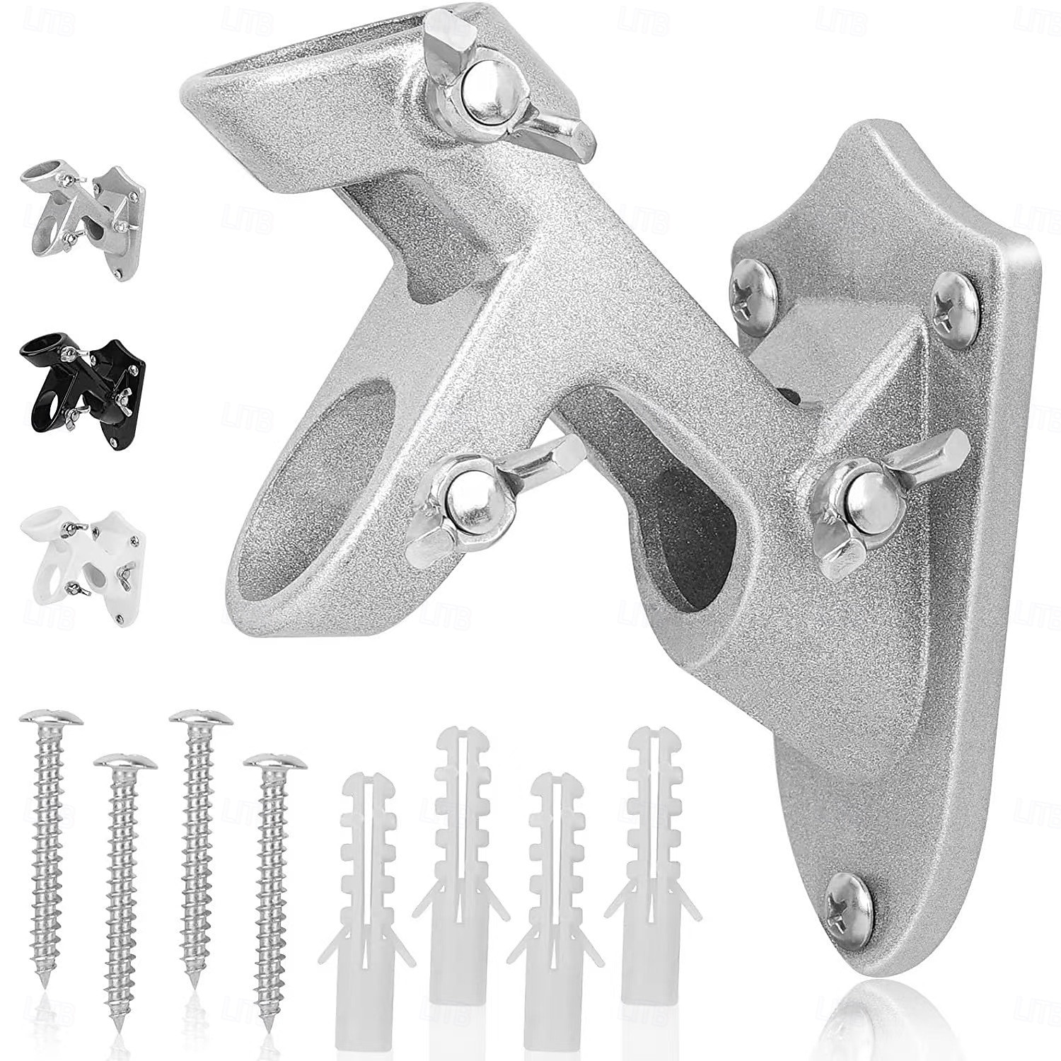 Держатель для флагштока кронштейн для уличного флагштока прочный металлический кронштейн для флага кронштейны из алюминиевого сплава уличный держатель для флага - прочный без ржавчины двухпозиционный 2025 - $11.99 –P7