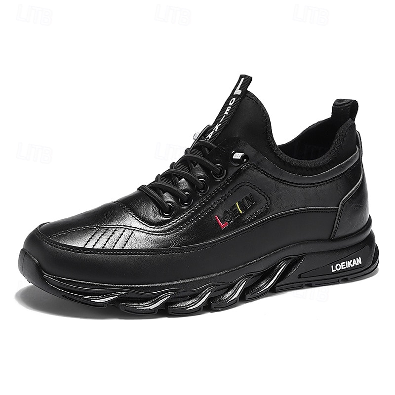 Robuste Outdoor-Schuhe für Herren in Hellbraun und Schwarz, langlebige Kunstlederkonstruktion mit Zickzack-Sohle für verbesserten Halt 2025 - GBP £20.65 –P3
