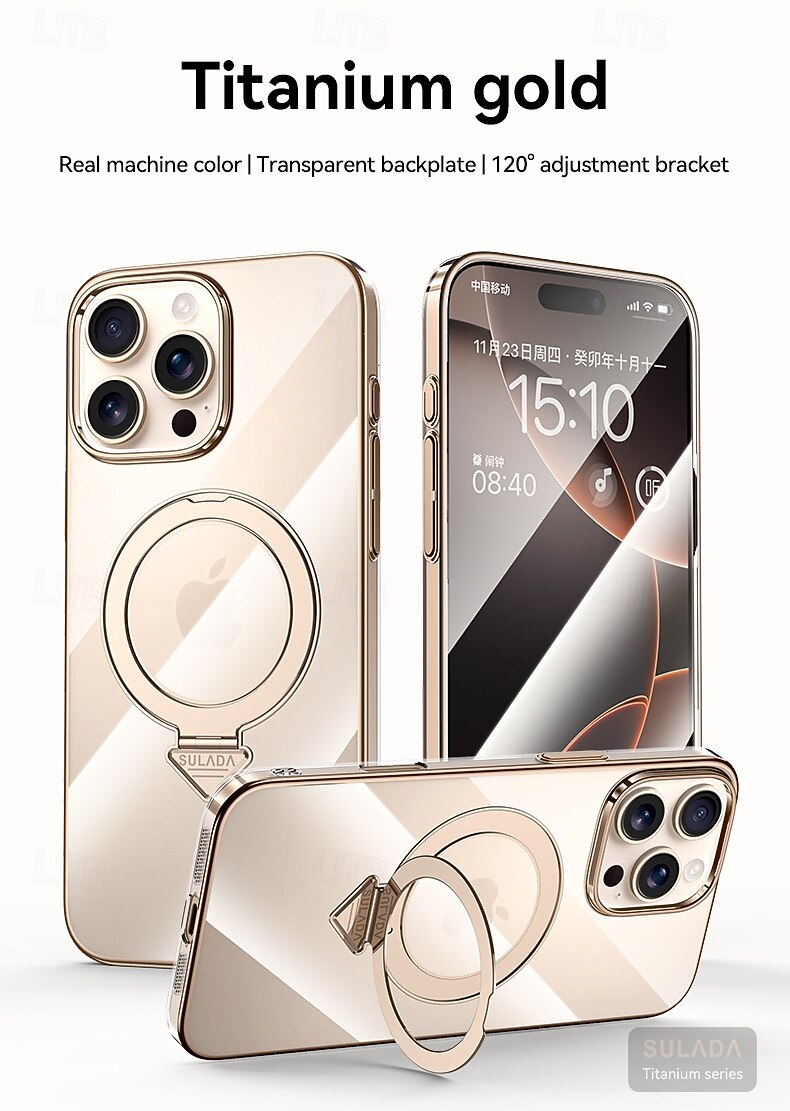Phone Case For iPhone 17 Pro Max 17 Air 16 15 Pro Max Back Cover with Stand Holder Magnetic Support Wireless Charging Retro PC 2025 - $18.99 –P7