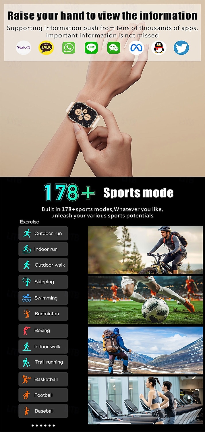 iMosi QX17 Smart Watch 2.01 inch Smartwatch Fitness Running Watch Bluetooth Pedometer Call Reminder Sleep Tracker Compatible with Android iOS Women Men GPS Hands-Free Calls Waterproof IP68 40mm Watch 2025 - $47.99 –P4