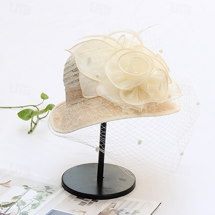 Vlasové ozdoby Organza Svatební Večerní oslava Elegantní Svatba S Tyl Přílba Pokrývky Hlavy 2025 - $25.99 -P7