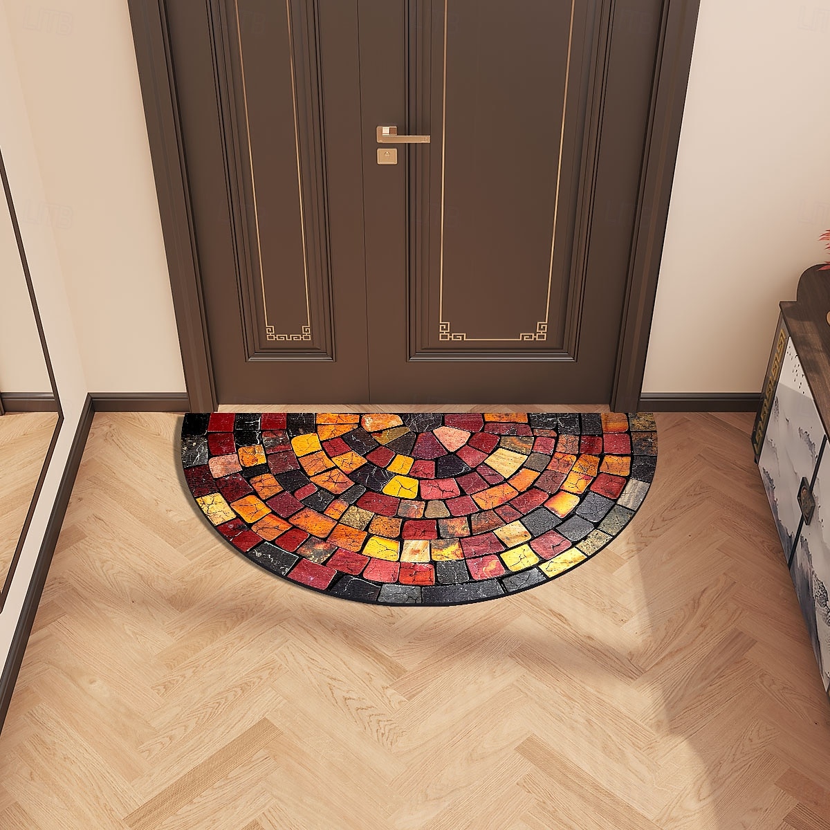 Cobblestone Semi-round Doormat Kitchen Mat Floor Mat Non-Slip Area Rug Oil Proof Rug Indoor Outdoor Mat Bedroom Decor Bathroom Mat Entrance Rug Spring Summer 2025 - $12.49 –P6