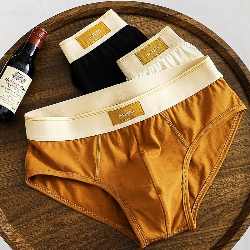 Homme 1 Pièce Culottes Basiques Slip Patchwork Polyester Respirant Doux Confortable Uni Taille Basse Noir Marron de 2025 ? $8.99 –P2