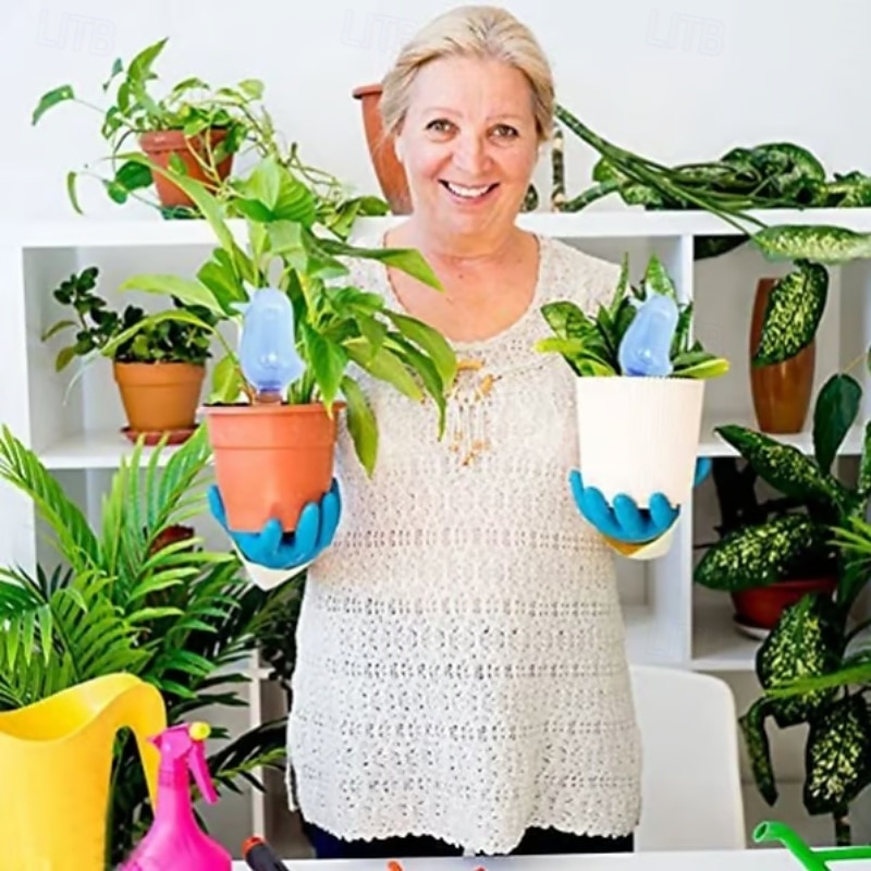 2025年 小鳥用の自動給水機、多機能な怠け者の植物、鉢植えの植物に水をやる滴下装置、家庭菜園の灌漑用水浸透装置  コレクション – $15.49 –P4