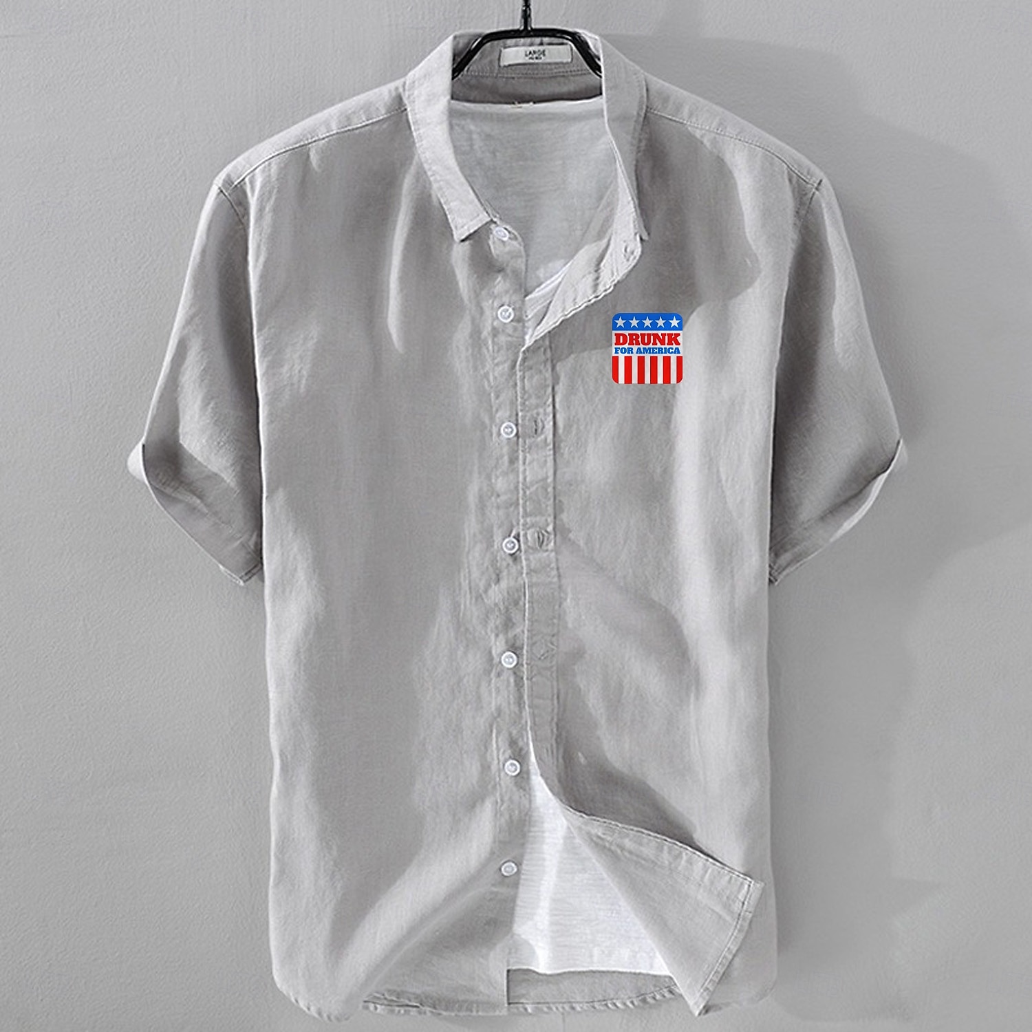 Herren Leinenhemd Freizeithemd Baumwoll-Leinen-Hemd Knopfhemd Muster Urlaub Straße Weiß Dunkelmarine Himmelblau Aprikose Kurzarm Revers Sommer Bekleidung Button-Down 2025 - $18.49 –P4