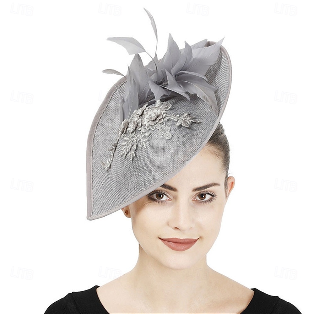 Coiffe Chapeau Fedora en Lin Synthétique Mariage Anniversaire Thé Course Équitation Élégant Vintage Mignon Avec Accessoire En Plumes de 2025 ? $29.99 –P3