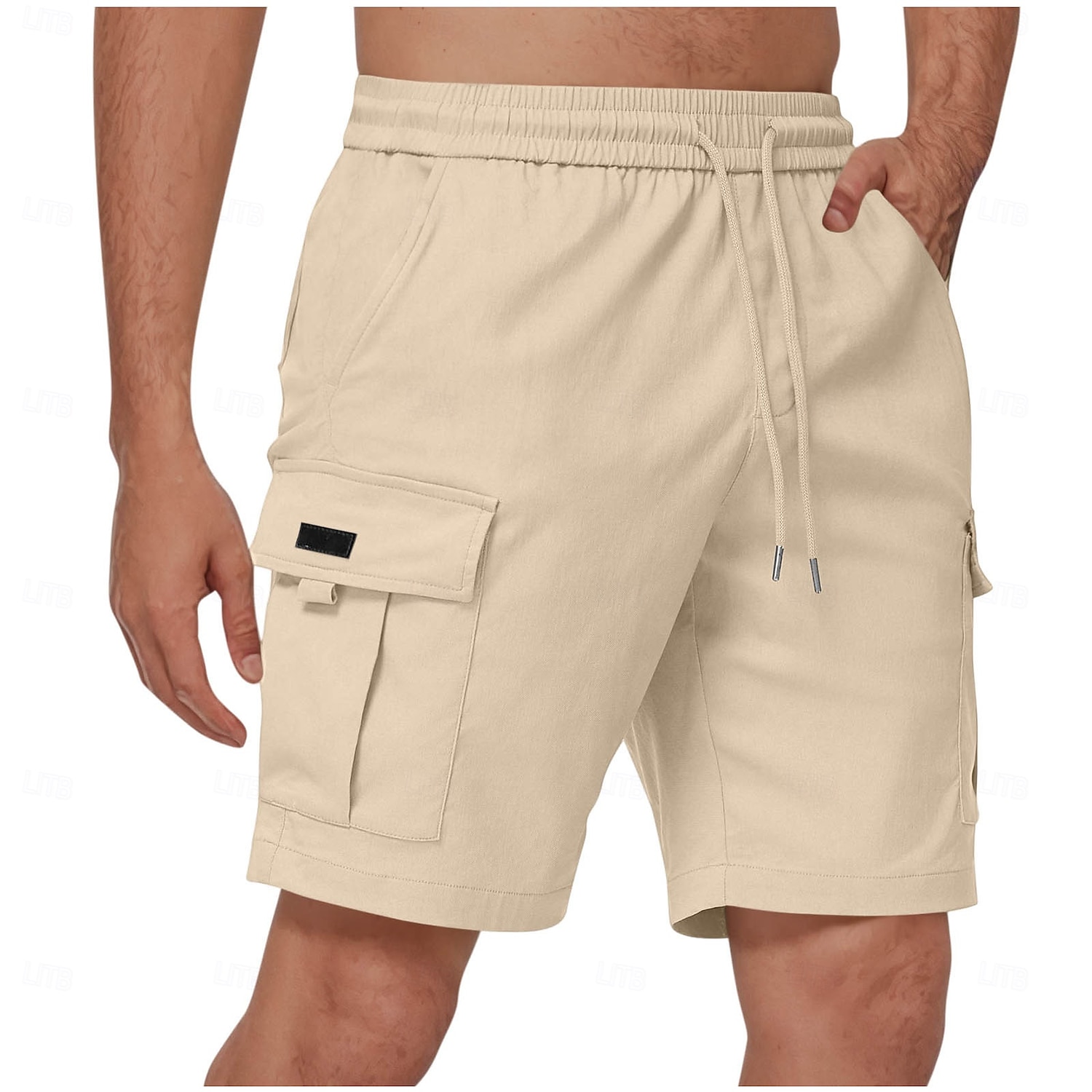Herren Cargo-Shorts Shorts Sommershorts Freizeitshorts Elastischer Bund Mehrere Taschen Gerader Schnitt Einfach Feuchtigkeitsableitend tragbar Knielang Outdoor Lässig Täglich Mode Streetwear Cachi 2025 - $22.99 –P9