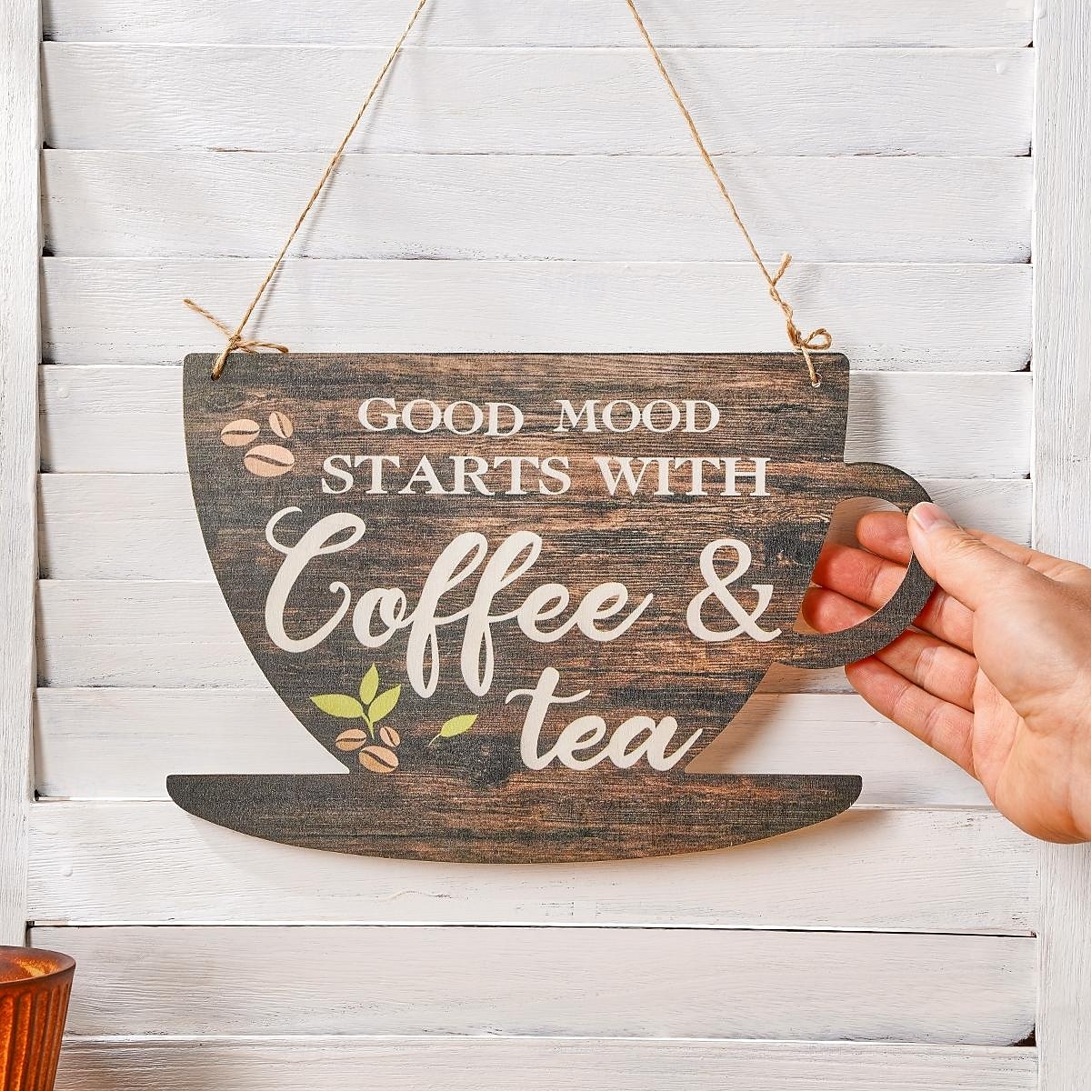 dřevěná závěsná cedule na šálek kávy a čaje – lehká nástěnná dekorace, útulná vnitřní dřevěná cedule pro domácí, kavárnu, bar, obchod a restauraci 2026 - $7.49 –P4