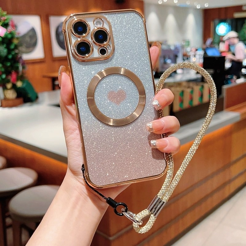 هاتف غطاء من أجل iPhone 17 Pro Max 17 Air 16 15 14 Pro Max Plus 16e 13 12 Pro Max غطاء خلفي مغناطيس دعم الشحن اللاسلكي مع رباط المعصم مكتب  /  الأعمال TPU الطلاء 2025 - $14.99 –P4